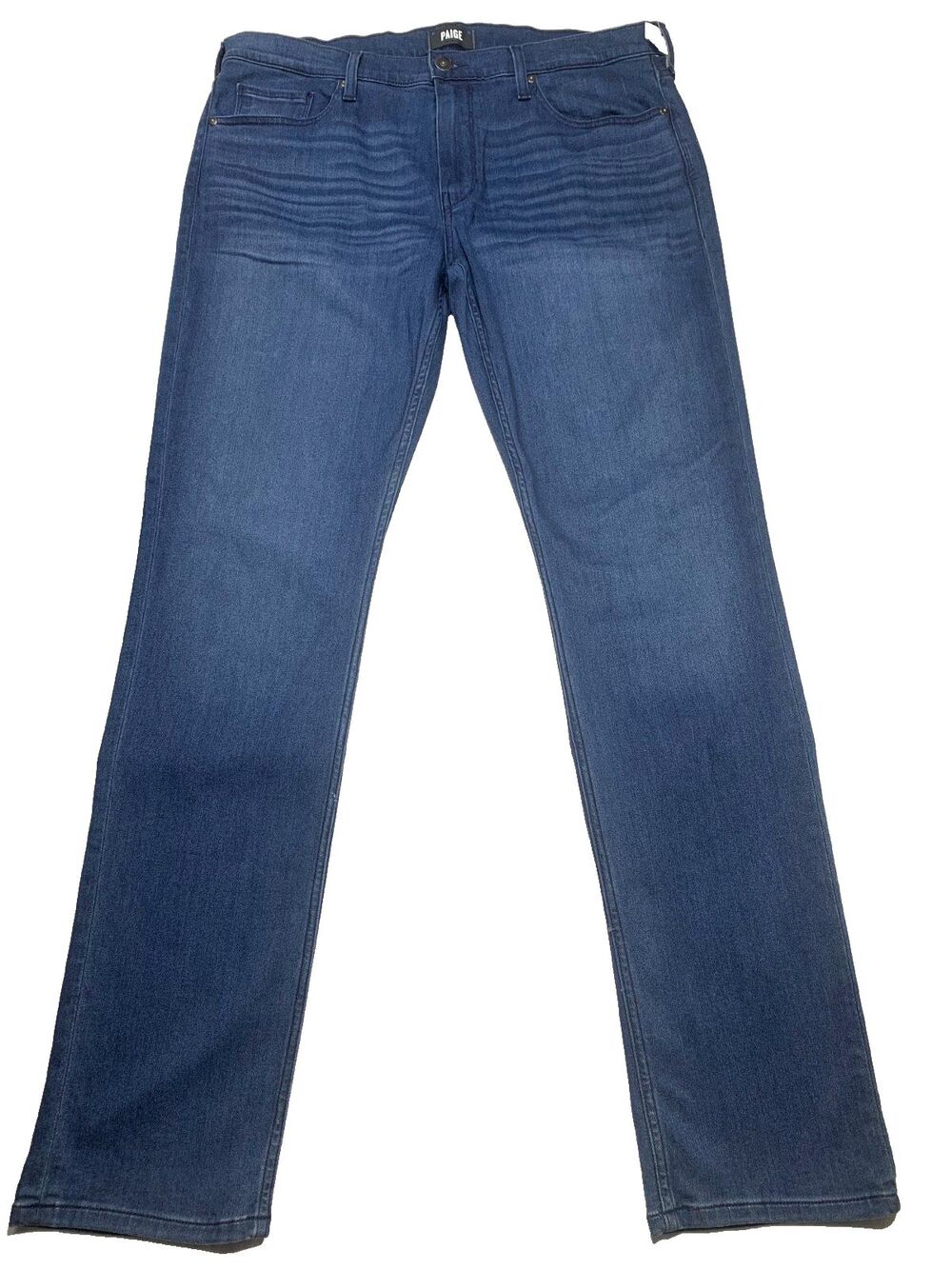 PAIGE Men Federal Slim Straight Jeans 36x34 NWT Truesdale Transcend Blue